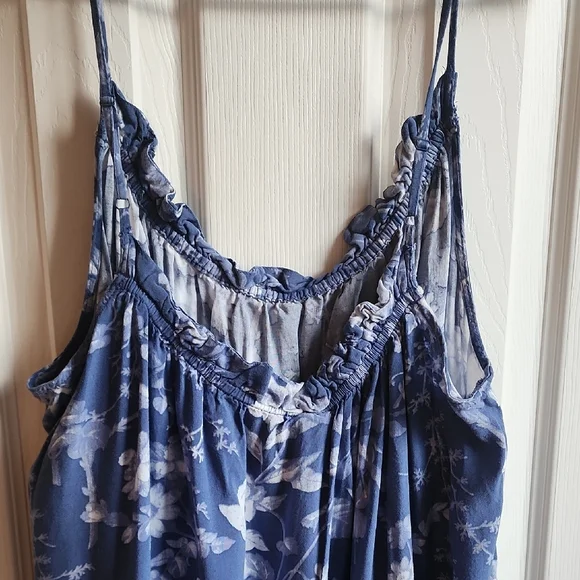 H&M Blue Floral Ruffle Mini Sun Dress - Picture 7 of 10